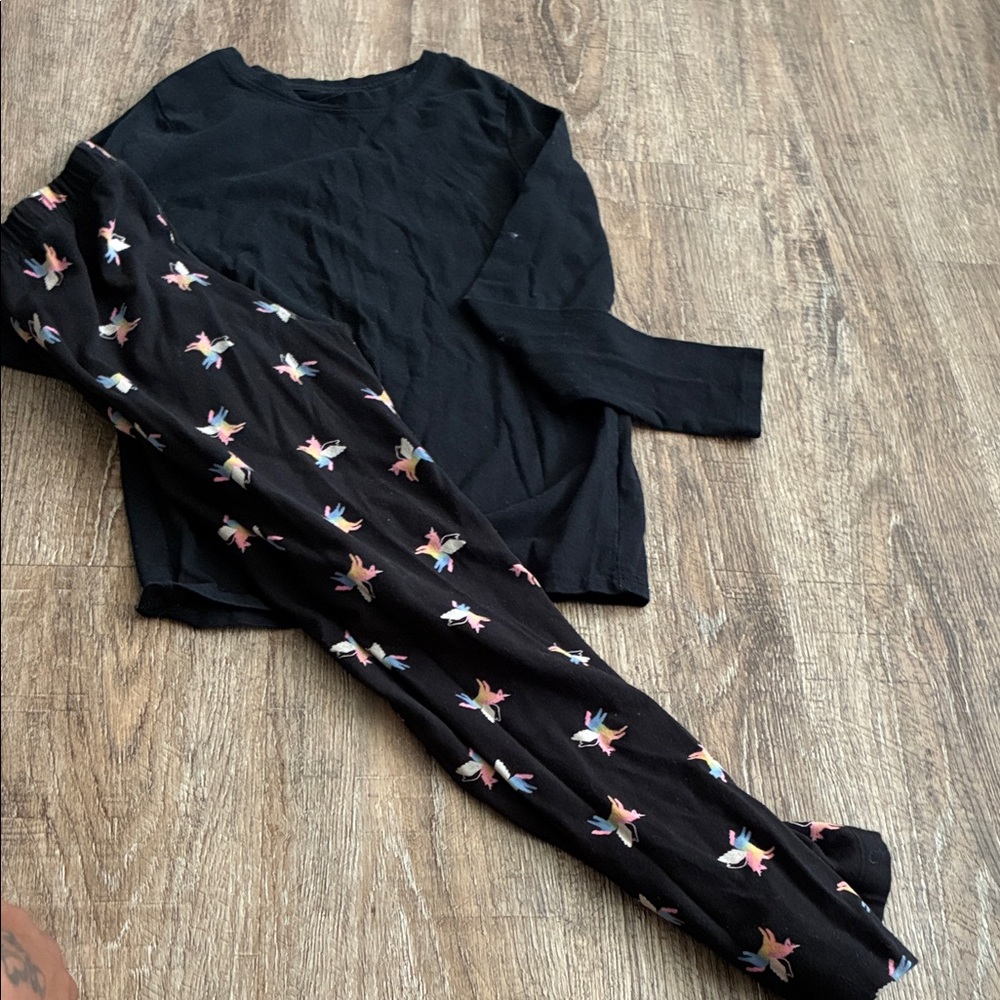 Kids Black Set with Colorful unicorn 🦄 Print - Picture 5 of 8